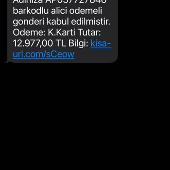 PTT Kargodan Benimle İlgisi Olmayan Mesaj