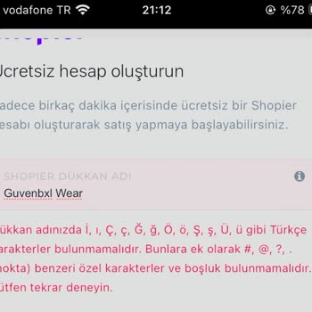 Shopier Dükkan İsmi Kabul Etmiyor