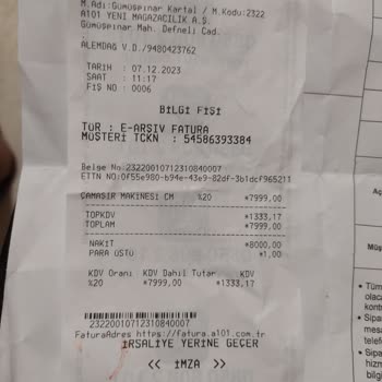 A101 Çamaşır Makinesi 17 Gündür Ulaşmadı