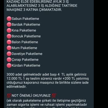 Evde Paketleme İşi Mağduriyeti