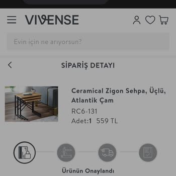 Vivense Ceramical Zigon Sehpa, Üçlü, Atlantik Çam RC6-131