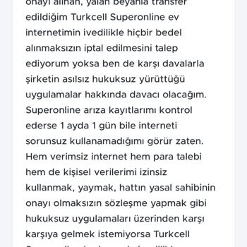 Turkcell İnternet Hizmetinde Yaşanan Mağduriyet Ve Fatura Problemi
