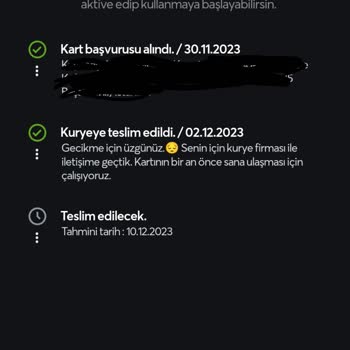 Papara Kartımı Gönder, Teslim Et