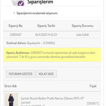 Sefamerve Ücret İadesini Yapmıyor