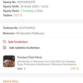 HD İskender'den İki Çocuğumda Zehirlendi
