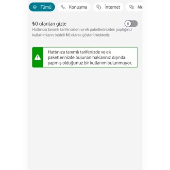 Vodafone Kullanım Detayı Fatura İnceleme