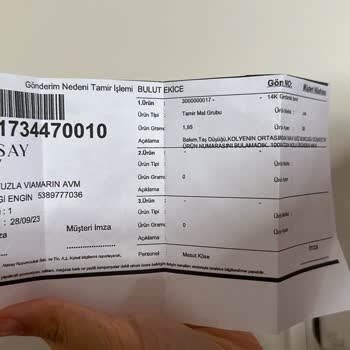 Atasay Kuyumculuk Tamir Beklerken Kolyem Zarar Gördü!