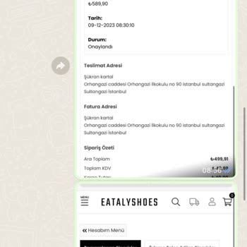 Eataly Shoes Teslimat Sorunu Ve İade Talebi!