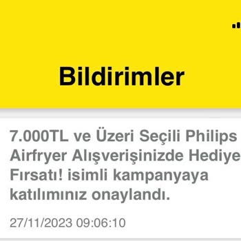 Philips XXL Kaydol Kazan Migros 2000 TL Değerinde Çeki Alamıyorum