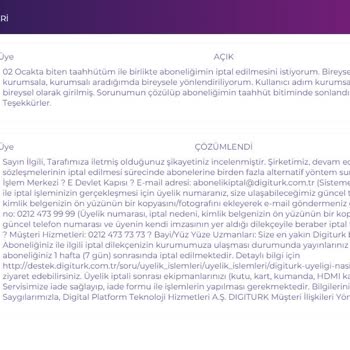 Digiturk Abonelik İptal Etmeme