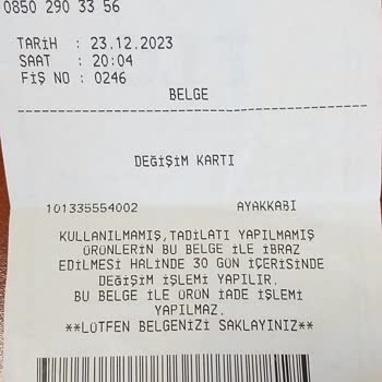 Kinetix İki Aylık Spor Ayakkabı Yırtıldı Değişim Talep Ediyorum