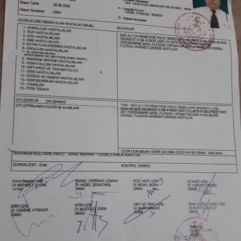 Bursa Devlet Hastanesi Sağlık Kurulu Raporu