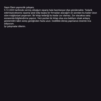 İsem Yayıncılık Teslimat Sorunu