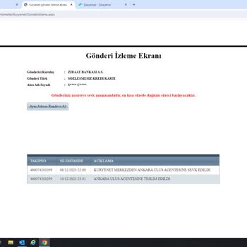 Kuryenet Dağıtımı Geciken Kredi Kartı Teslimatıyla İlgili Şikayet