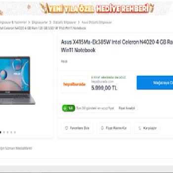 Hepsiburada Laptop'ta Anormal Fiyat Değişikliği