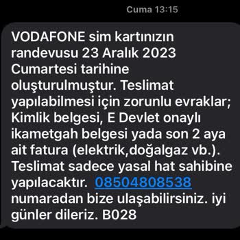 Vodafone Mobil Operatör Hizmetinde Yaşanan Gecikme Ve Mağduriyet