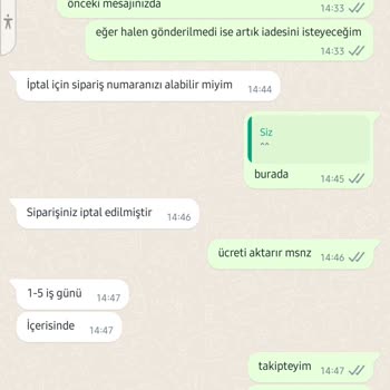 Nare Giyimden Ürün Veya İade Talep Ediyorum.