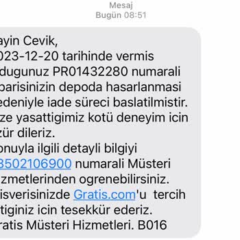 Gratis 'in Sorumsuzluğundan Bıktım Bu Sefer Telafi Edin