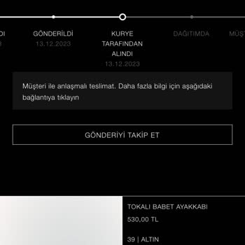 Zara Babet Ayakkabım Elime Ulaşmadı