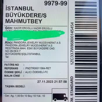 Pandora Mücevher Pandora'dan Memnun Kalmadım İade Konusunda