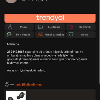 Trendyol Hatalı Olmadığım Halde Hatalıymışım Gibi Kulaklığı Tekrar Gönderiyorlar.
