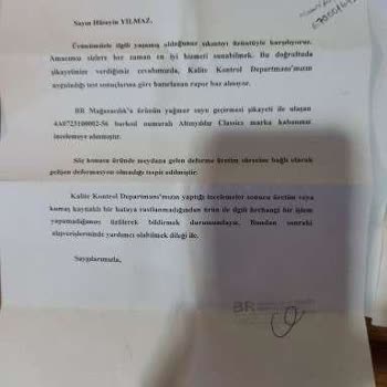 Altınyıldız Classics Montun Su Geçirme Problemi Ve Müşteri Şikayeti