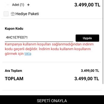 FashFed Perakende Uygulamasında İndirim Puanı Sorunları