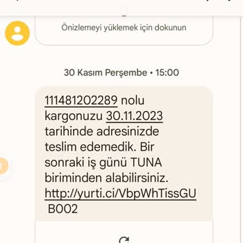 Yurtiçi Kargo Sürekli Size Ulaşılamadı Şubeden Alın Mesajı Geliyor