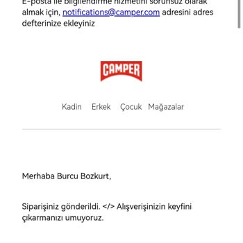 Camper Online Siparişim Kayboldu!