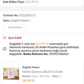 Trendyol Sebepsiz Yere Siparişim İptal Edildi