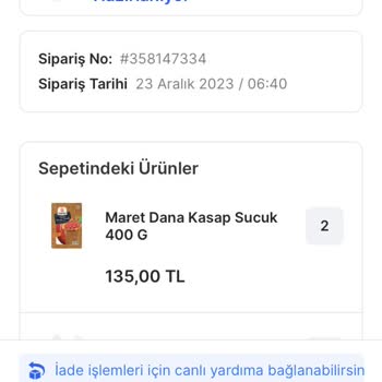 Migros Sanal Market Tıkla Gel Al Sipariş İptal Edememe Sorunu
