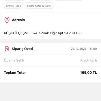 Usta Dönerci Eksik Ürün Gebze Center