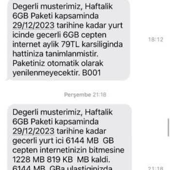 Türk Telekom Kullanmadığım İnternet Paketi