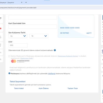 Carrefoursa.com Da Kurumsal Kart Alanı Çalışmıyor