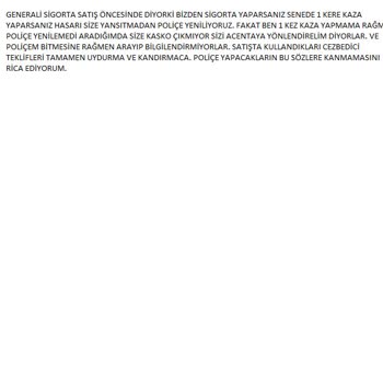 Generali Sigorta Satış Öncesi Ve Sonrası Hizmet Sorunu!