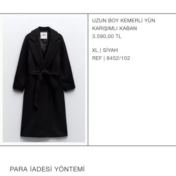 Zara Yanlış Ürün Gönderip Para İadesi Yapmıyor