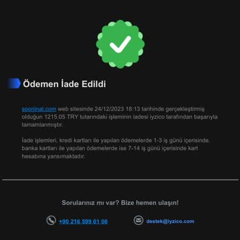 İptal Edilen Sipariş Sporjinal