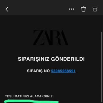 Zara Teslim Edilmeyen Ve İadesi İle İlgili Oyalanan Ürün Hakkında