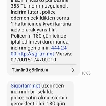 Sigortam.net Sigorta İadesi Yapılmaması Sorunu