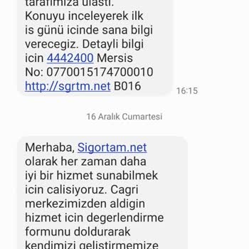 Sigortam.net Sigorta İadesi Yapılmaması Sorunu