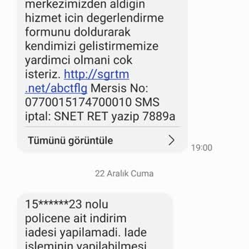 Sigortam.net Sigorta İadesi Yapılmaması Sorunu