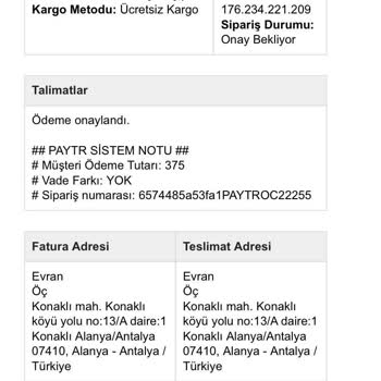Pati Latte Firma Ürünümü Göndermiyor