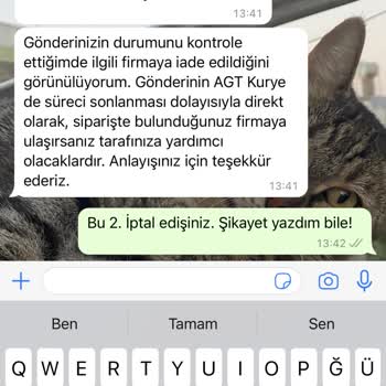 AGT Kurye (aynigunteslim.com) Kredi Kartım 2 Aydır Elime Ulaşmadı!