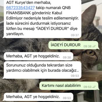 AGT Kurye (aynigunteslim.com) Kredi Kartım 2 Aydır Elime Ulaşmadı!