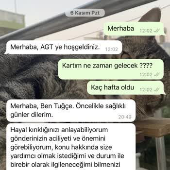 AGT Kurye (aynigunteslim.com) Kredi Kartım 2 Aydır Elime Ulaşmadı!