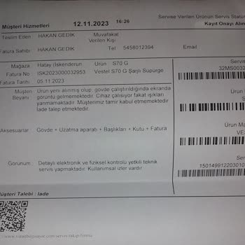 Vestel S70 Şarjlı Süpürge Arıza