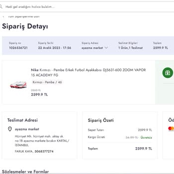 Boyner Com TR Bilgim Dışı Yapılan Harcamayı İptal Etmiyor.