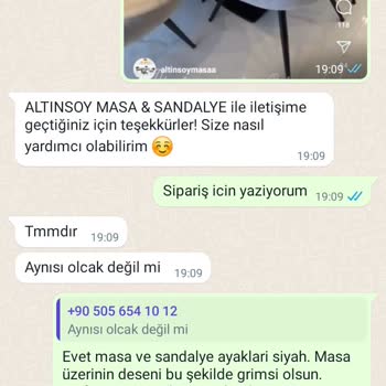 Altınsoy Masa & Sandalye Altinsoy Masa Sandalye Yanlış Ürün Gönderdi Telefonları Açmıyorlar