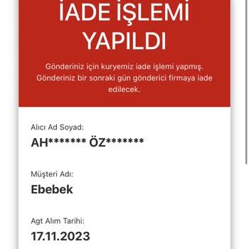 AGT Kurye (aynigunteslim.com) Ebebek Siparişim Hasarlı İade Edildi!