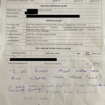 Mondihome Koltuk Takımımdaki Kalite Sorunları